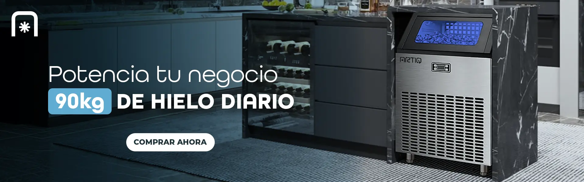 maquina de hielo 90kg producción 24 horas